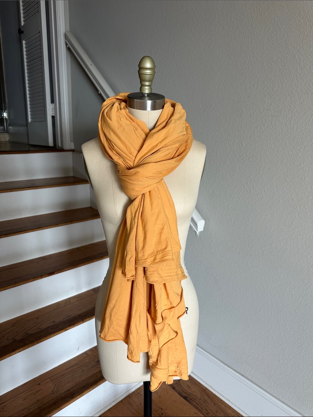LAMADE LARGE ZINGO Jersey SCARF Faded MUSTARD YELLOW - Picture 5 of 9